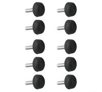 Patas ajustables para muebles con base de plástico, paquete de 10 unidades para atornillar, ajuste de altura para mesas, sillas y taburetes, rosca métrica M6/M8/M10, negro (M8 x 30 x 30 x 30 mm)