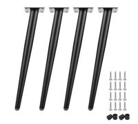 Patas ajustables para muebles, paquete de 4 patas de repuesto cónicas negras de 55 cm, para sofá, cama, armario, escritorio, tocador, mesita de noche, incluye tornillos para mejorar la estabilidad y