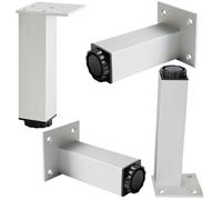 Patas ajustables para sofá y gabinete, 4 patas cuadradas de aleación de aluminio de 3 a 40 cm, perfectas para muebles de cocina, acabado anodizado