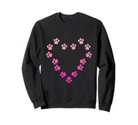 Patas Animales corazón Lindo Perro Gato Amor Mascota Rosa Sudadera