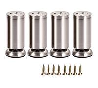 Patas cilíndricas de 50 mm para muebles con tornillo antideslizante, almohadilla de goma antideslizante, estructura estable, patas de sofá silenciosas para baño, cama, armario, mesa de café, varios