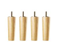 Patas cónicas de madera maciza para muebles, patas de repuesto de sofá de madera dura, patas de mesa de centro modernas de mediados de siglo, patas de armario de TV, 6-60 cm, con tuerca, varilla