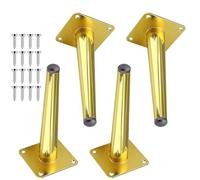 Patas Cónicas Para Muebles Ajustables, Patas De Mesa De Metal Resistente Cónica Inclinación, 4 Piezas Pies De Soporte Estable Y Antideslizante Para Mesita De Noche/Gabinetes/Sillas(Gold,75cm)