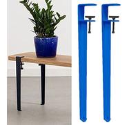 Patas de abrazadera de mesa ajustables, 2 patas de hierro extraíbles para muebles, diseño en forma de F para mesa de café, banco, consola, no requiere perforación
