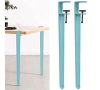 Patas de abrazadera de mesa ajustables, 2 patas de hierro extraíbles para muebles, diseño en forma de F para mesa de café, banco, consola, no requiere perforación