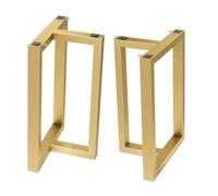 Patas de banco de metal resistentes para proyectos de muebles de bricolaje, patas de mesa de acero negro con protectores de suelo de goma, ideales para mesas auxiliares y escritorios modernos