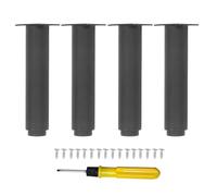 Patas de cama ajustables de 4 piezas |Pies de muebles de repuesto de acero de 7,08 a 12,2 pulgadas de alto |Grip - Soporte mejorado para armario/sofá/mesa |16 tornillos y destornilladores