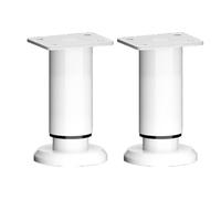 Patas de Cama de 2 uds., Patas de Mesa Ajustables de 10-15cm de Altura, Patas de Soporte de Muebles de Metal for Escritorio/Cama/sofá/Mesa/gabinetes(White Cold-Rolled Steel(10-15cm))
