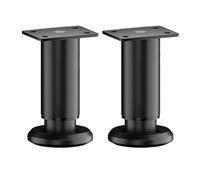 Patas de Cama de 2 uds., Patas de Mesa Ajustables de 10-15cm de Altura, Patas de Soporte de Muebles de Metal for Escritorio/Cama/sofá/Mesa/gabinetes(Black Cold-Rolled Steel(10-15cm))