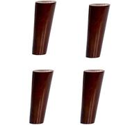 Patas de eucalipto para muebles - 4 piezas de patas cónicas de nogal para sofá o mesa, diseño oblicuo para cómodas, mesas de centro o auxiliares. Incluye placas de montaje y protección para