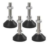 Patas de goma M8 x 50 mm para muebles, resistentes, ajustables, para nivelación, altura de silla, extensores de patas de mesa, base de nailon φ5 mm (4 unidades)