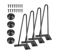 Patas de Horquilla de Metal Resistente 4"-40" - 4 Patas con Tornillos y pies Protectores para Escritorio, Banco, mesas de café y Comedor 3 varillas/12mm Patas de café de Metal, con Tornillos