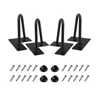 Patas de Horquilla de Metal Resistente para gabinete, gabinete, gabinete, Mueble TV, cajones, mesita de Noche, 3/8" Dia Satin Negro de Dos Barras para Muebles DIY (20 cm, Negro)