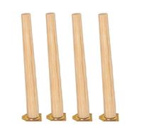 Patas de madera de 35 cm (14 pulgadas) para muebles, redondas, de repuesto para mesas. Incluyen tornillos pretaladrados. Juego de 4. Ideales para sofás y muebles del hogar. Acabado liso. Altura: 35 c