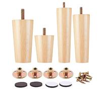 Patas de madera de goma para gabinete, 4 patas de soporte de madera maciza para mesas de café, aparadores, sofás, sillas y otomanas, patas de repuesto para muebles de 60 cm