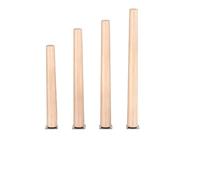 Patas de madera de haya maciza para muebles, patas de sofá de repuesto, patas de madera rectas para soporte de TV, almohadillas antideslizantes, incluye tornillos y placa de montaje, juego de 2