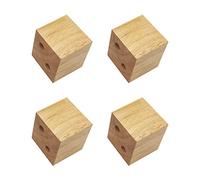 Patas de madera de roble macizo para muebles, paquete de 4 unidades de repuesto para sofá, mesa, silla, armario, patas de bloque de madera, tornillos autorroscantes y almohadillas de fieltro, 3