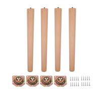 Patas de Madera for Muebles, Patas de sofá de Repuesto de 25cm, Patas de Silla con Placas y Tornillos de Montaje, Patas de Muebles, 4 Uds./3 uds.(Straight leg-4PCS)