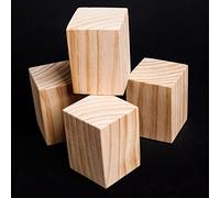 Patas de madera maciza para muebles, 4 unidades, perfectas para mesa, sofá, armario y mesa de centro, patas de soporte para elevación, patas de madera, varios tamaños, 15 x 15 x 8 cm