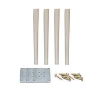 Patas de madera para muebles 4X Patas De Gabinete Naturales, Pies De Mesa De Madera Maciza, Utilizadas for Camas, Armarios, Escritorios, Sillas, Varios Muebles, con Placas De Montaje Y Tornillos(White