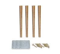 Patas de madera para muebles 4X Patas De Gabinete Naturales, Pies De Mesa De Madera Maciza, Utilizadas for Camas, Armarios, Escritorios, Sillas, Varios Muebles, con Placas De Montaje Y Tornillos(Prima