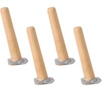 Patas de madera para muebles, patas de mesa cónicas de roble macizo con placa de montaje y tornillos, 20 pulgadas, perfectas para decoración del hogar y proyectos de bricolaje