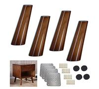 Patas de madera para muebles Patas de muebles de cocina de madera maciza 4X,Patas de sofá de cono oblicuo de 80°,Patas de repuesto de patas de mesa de Color nogal,Optal de 8-70cm(20cm/7.9in)