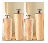 Patas de Madera para Muebles, Patas de sofá de Roble Macizo de 20 cm, Patas de Mesa de Madera con tapete Antideslizante, Tornillos y Placa de Montaje