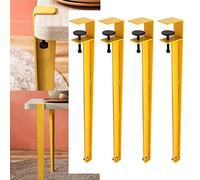 Patas de mesa, 4 abrazaderas de escritorio atornilladas, patas de metal, en forma de F, ajustables para escritorios de café y comedor con protectores de suelo