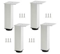 Patas de mesa ajustables, 4 Piezas Patas de cama regulables Patas para armario ropero Plata Pata Sofá Aleación Aluminio | Acabado Anodizada Pies de Metal Altura: 3-40cm para Oficina 12cm/4.7"