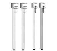 Patas de mesa ajustables de acero inoxidable, 4 piezas con diseño de abrazadera para escritorio de bricolaje, instalación sin taladro, altura de 95 cm, perfectas para comedor, café, bar, banco de