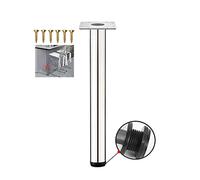 Patas de mesa ajustables de acero inoxidable, 40 cm de altura, soporte negro para barra de desayuno y encimeras, diseño de tubo redondo, capacidad de peso de 150 kg, perfecto para muebles de cocina