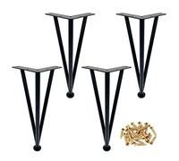 Patas de mesa ajustables de acero inoxidable, paquete de 4, patas de metal de repuesto para muebles, diseño triangular para mesas, armarios, sofás, 30 cm, patas negras para muebles