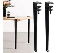 Patas de mesa ajustables de hierro en forma de F, 2 patas de metal extraíbles para muebles de bricolaje, diseño sin perforaciones, perfectas para mesas de café, bancos, consolas y mucho más