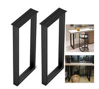 Patas de mesa ajustables negras de 100 cm de alto, modernas patas de mesa de comedor en forma de U, pedestales de mesa de consola de metal, paquete de 2 unidades, perfecto para cocina y oficina