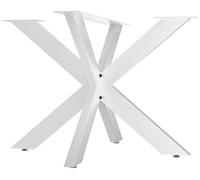 CLP Patas de Mesa Biloxi I Patas de Mesa para mesas de Bricolaje I Altura 71 cm I Estructura de Mesa en Forma de Estrella de Acero con Recubrimiento en Polvo, Color:Blanco, Tamaño:100x100 cm