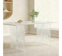 Patas de Mesa de Acrílico Transparente Ondas de Agua - Paneles de Soporte de Acrílico Macizo de 20 mm de Grosor para Escritorios, Mostradores de Bar, Islas de Cocina, Mesas de Centro(720x500x200mm)