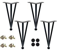 Patas de mesa de horquilla, patas de metal resistentes para muebles, patas de soporte para mesas de comedor, escritorios, baños, patas de gabinete ajustables, fáciles de instalar (color: dorado