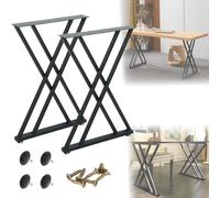 Patas de mesa de metal, 2 patas ajustables para mesa de café, diseño resistente y estable, soporta hasta 250 kg para sofá, oficina, barra de desayuno y más