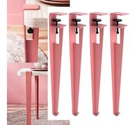 Patas de mesa de metal ajustables, diseño de abrazadera en forma de F para mesas de comedor o bar, no necesita perforación, incluye protectores de suelo (2 unidades)