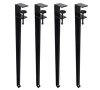 Patas de mesa de metal ajustables, paquete de 4 patas de hierro en forma de F para mesa de café, escritorio de comedor, consola, instalación sin taladro, incluye almohadillas de protección y llave