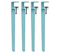 Patas de mesa de metal ajustables, patas de muebles en forma de F, abrazadera de hierro sin taladro para mesa de café, escritorio de comedor, incluye almohadilla de protección y llave Allen (40 cm)