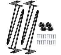 Patas de mesa de metal de 18 pulgadas, 4 patas de piel de hierro para mesas de café, mesitas de noche, armarios y soportes de TV, diseño resistente de 3 pilas, para decoración del hogar y proyectos de