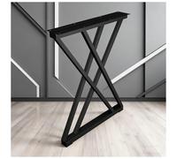 Patas de mesa de metal dobles en forma de X de 28.7 pulgadas de altura, almohadillas resistentes a los arañazos, impermeables, inoxidables, perfectas para proyectos de bricolaje de escritorio/mesa