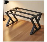 Patas de mesa de metal en forma de X de 28.3 pulgadas de alto, impermeables y resistentes al desgaste, fácil instalación, incluye deslizadores compatibles con varias mesas, soporte de escritorio para