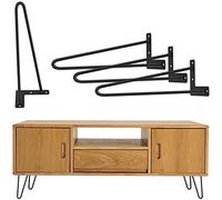 Patas de Mesa de Metal Negro, Patas de Horquilla, Patas de Muebles, Horquillas, 4 Unidades, Estructura de Mesa, Patas de Horquilla, Patas Intercambiables, para Mesa de Comedor, Mesa de café,