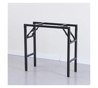 Patas de mesa de metal plegables de 29 pulgadas, soporte for barra de desayuno, patas de escritorio for comedor, soporte for patas de mesa reforzado con doble travesaño(Black 76*38*73cm-Single-layer)