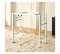 Patas de mesa de metal plegables de 29 pulgadas, soporte for barra de desayuno, patas de escritorio for comedor, soporte for patas de mesa reforzado con doble travesaño(White 76*38*73cm-Single-layer)