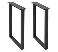 Patas de mesa de metal rectangulares de 28 y 40 pulgadas de altura, patas de comedor de tubo cuadrado resistente, patas de escritorio para mesa de café con tornillos y almohadillas para los pies