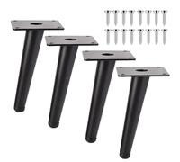 Patas De Mesa De Metal Resistente, 4 Pcs Patas Para Muebles Inclinado Cónicas, Estable Y Antideslizante, Pies De Soporte Altura Regulables Para Mesita De Noche/Gabinetes/Sillas(Black,65cm)